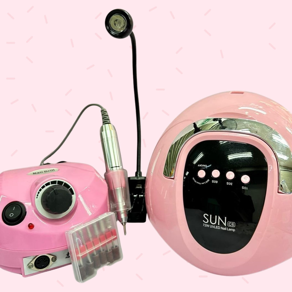 COMO LAMPARA 72W+ DRILL DE MESA 35RPM+ PRESS ON