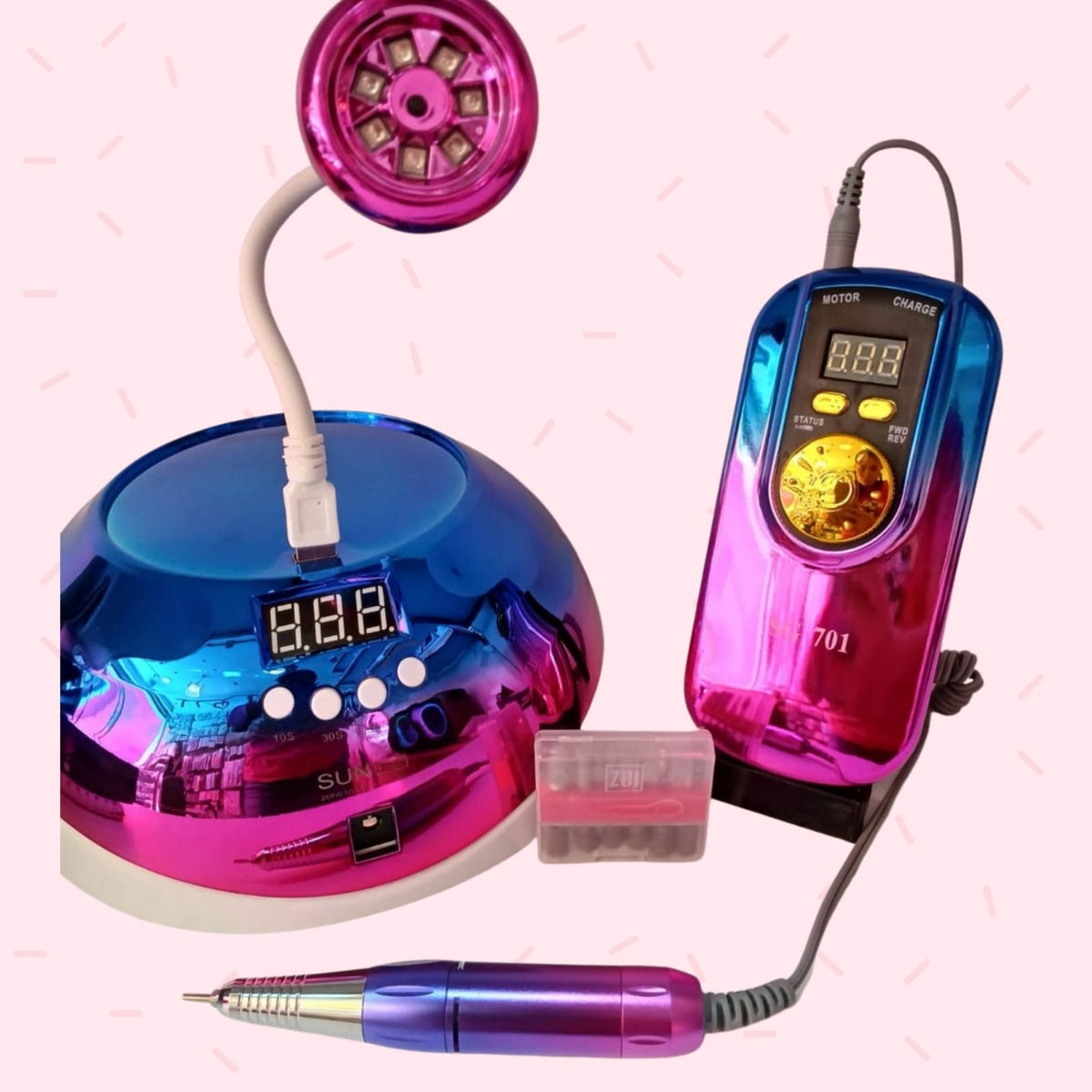 LÁMPARA 268w + DRILL INÁLAMBRICO 35RPM
