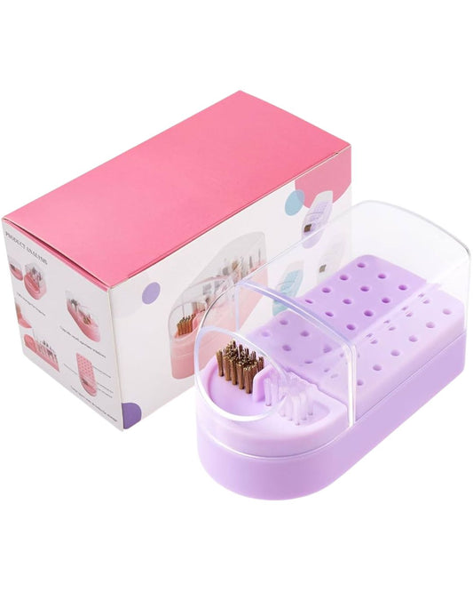 SOPORTE PARA BROCAS DE UÑAS 2 EN 1 DE 30 AGUJEROS